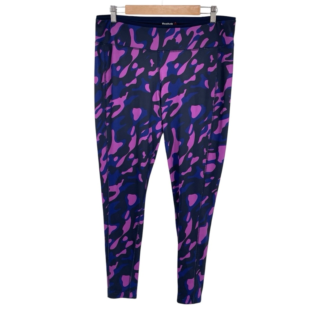 Reebok Womens Core Capri Legging Yoga Pants, Purple, Small
